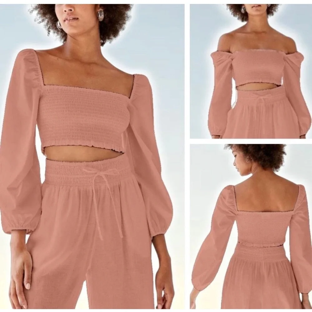 Aritzia‎ Wilfred Inaya Top Pink Sz M Beachy Resort Vacation